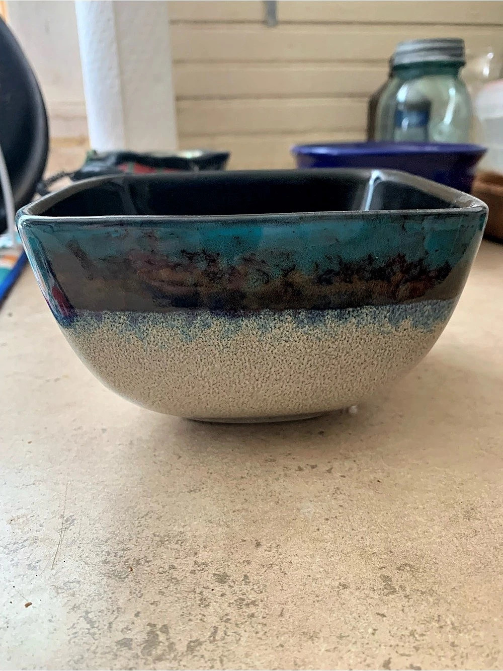 MasterCuisine Ceramic Serving Bowl in Blue & Gray